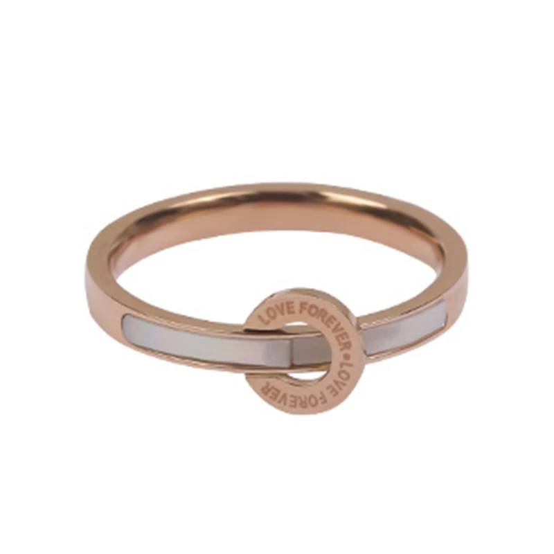 Classic Fashion Ring Letter Digital Titanium Steel Rose Gold Ring For Woman Student Finger Jewelry Party Girl’s Temperament Ring