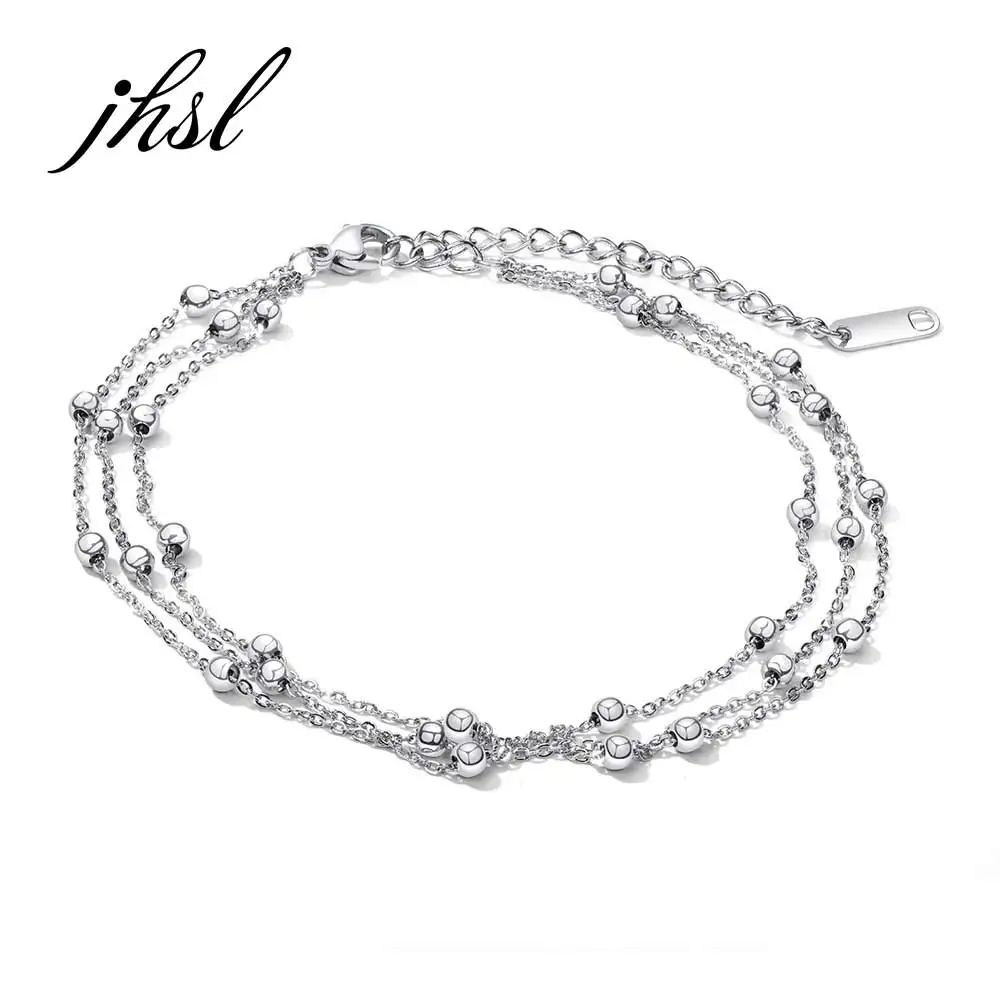 JHSL Foot Ankle Bracelets for Women Female Anklets Silver Rose Gold Color Stainless Steel Fashion Bohemian Jewelry JHSL Foot Ankle Bracelets for Women Female Anklets Silver Rose Gold Color Stainless Steel Fashion Bohemian Jewelry