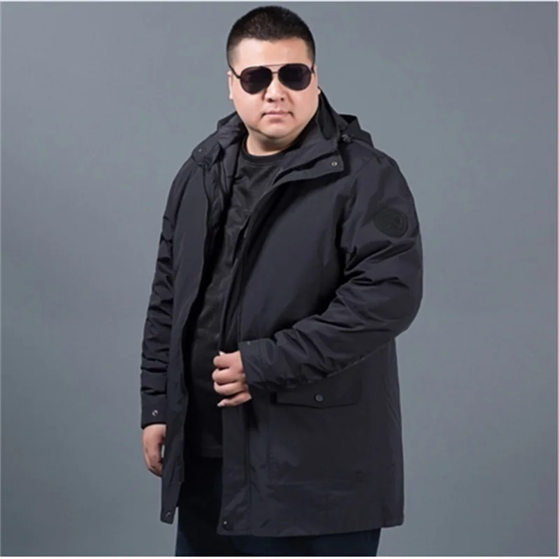 plus size 8XL 6XL 5XL 4XL Fall Autumn jacket men 2 in 1 set parka windproof waterproof hooded Overcoat Casual Male Jacket | Мужская