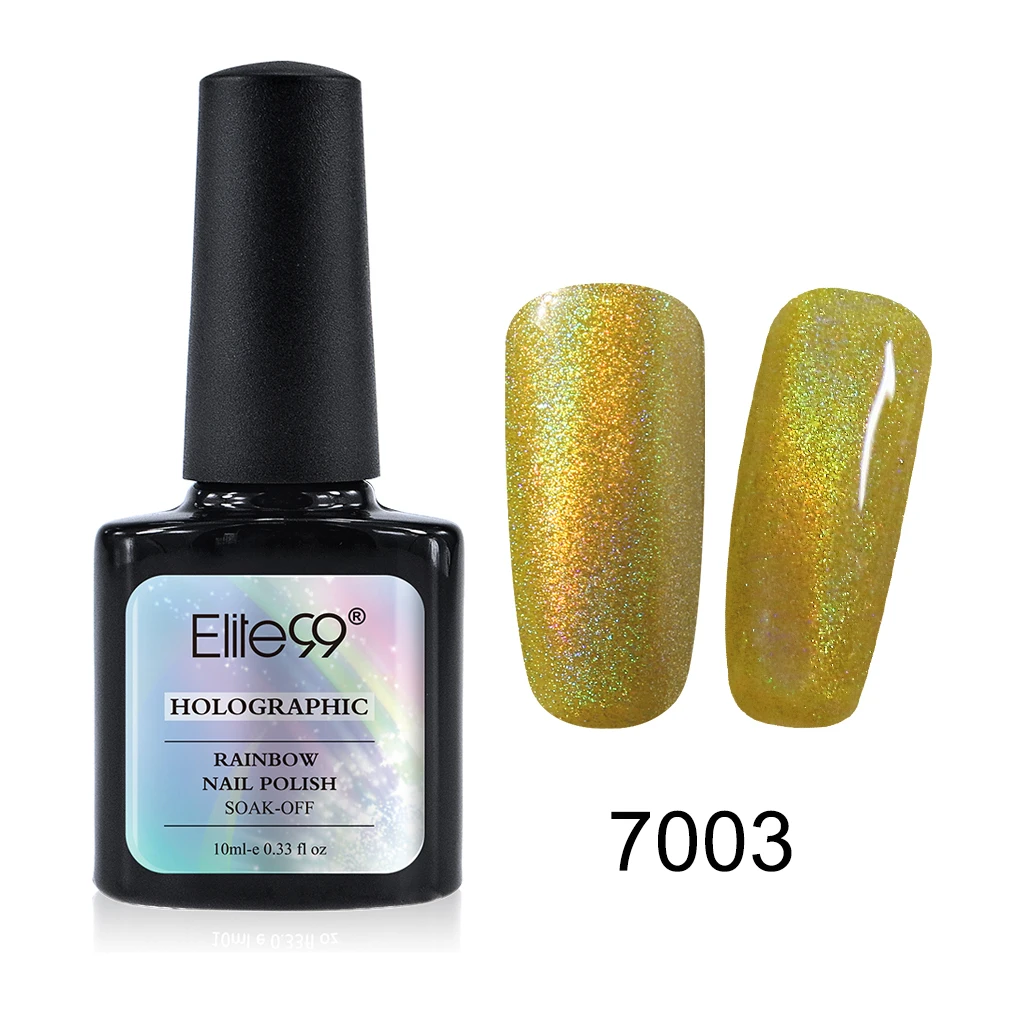 Elite99 10 мл Радужный цветной лак для ногтей сухой в воздухе цветной яркий мерцающий лак для ногтей DIY ногти Маникюр УФ лак для нейл-арта - Цвет: 7003