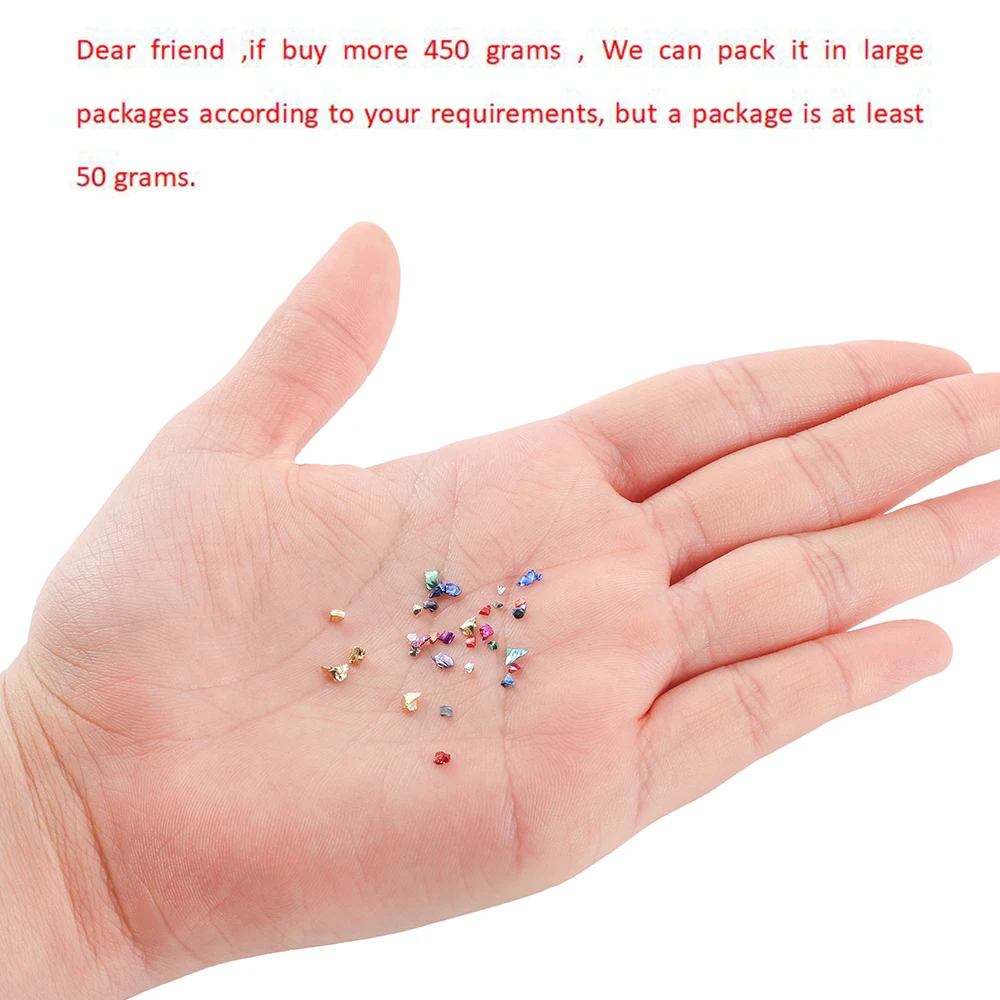 20/50g Glass Metal Crushed Stone Filler DIY Table Decoration Cake Fruit Coaster Filling Decorative Crystal For Epoxy Resin Mold