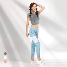 Стиль Фитнес Йога Спортивный Женский костюм марлевые соединения Йога с коротким рукавом женские повседневные карманные спортивные брюки производители