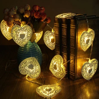

Night LED Hanging Fairy String Hollowed Heart Lights Xmas Wedding Lights Decor