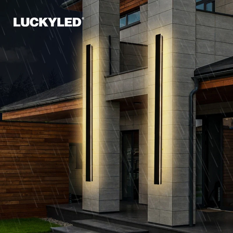 Modern Led Wall Light AC85-265V Waterproof IP65 Outdoor Lighting Garden Porch Long Wall Lamp Indoor Decoration Sconce