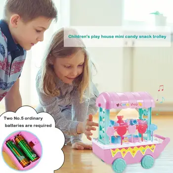 

Durable Smooth Candy Snacks Cart Children Play House Environmental Protection and Durability ABS Mini with Light Music