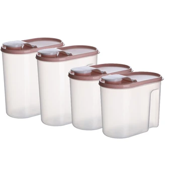 

Storage Cans Set Of Bulk Cans 4 Pieces with Hinged Lids 2.6 + 1.8 Liters Recyclable Transparent Storage Bulk Cans
