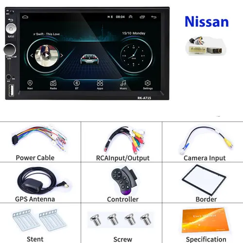 Camecho 2din автомобильный радиоприемник Android 8,1 gps WiFi USB автомобильный мультимедийный плеер для универсального Volkswagen Nissan toyota Golf Автомобильный стерео - Цвет: Nissan Cable