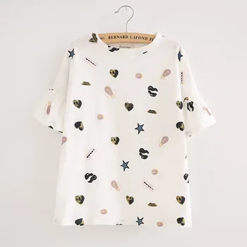 

2020 summer wear T-shirt women fresh thin and regular bottoming shirt round neck