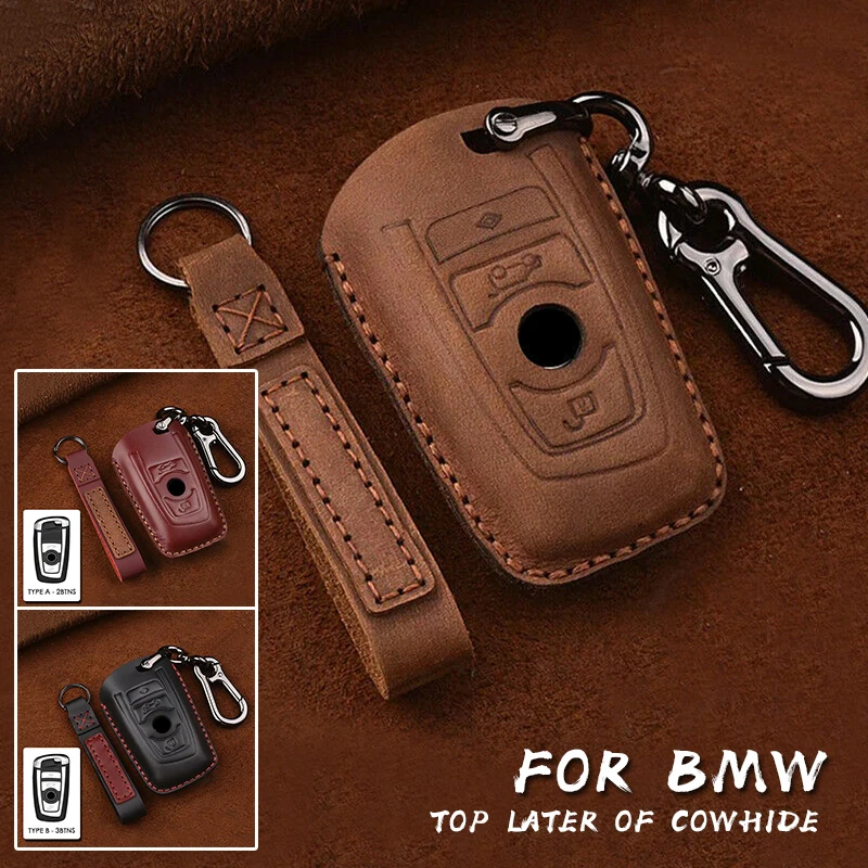 Чехол для ключей из натуральной кожи BMW 1 3 4 5 6 X1 X3 Series|Футляр автомобильного ключа|