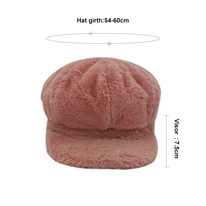 Лидер продаж, теплая Кепка Newsboy, берет для женщин, берет в стиле винтаж, однотонные зимние шапки розового цвета для женщин, восьмиугольные шапочки для женщин