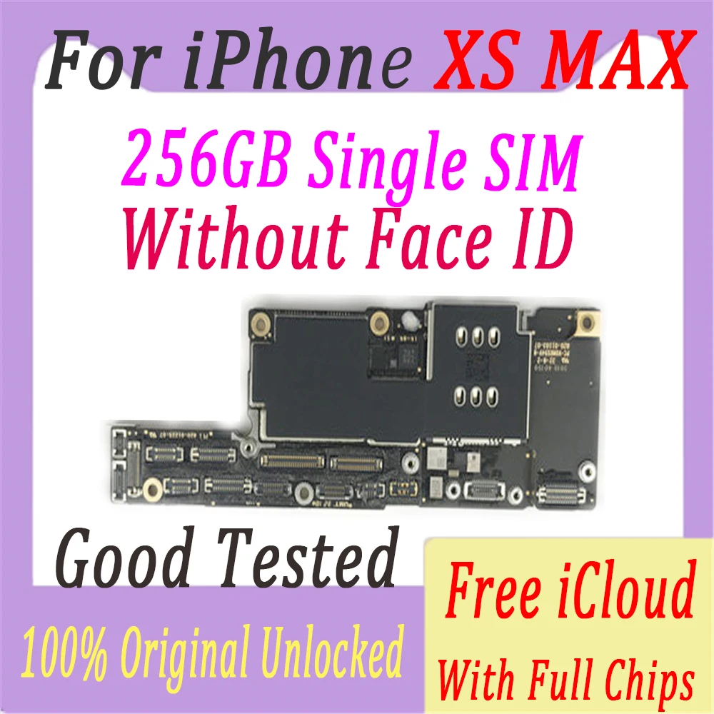 256G NO Face (single Бесплатный iCloud для iPhone XS Max с/без лица ID материнская плата оригинальная разблокированная для iPhone XS Max логическая плата хорошее тестирование - Цвет: 256G NO Face (single