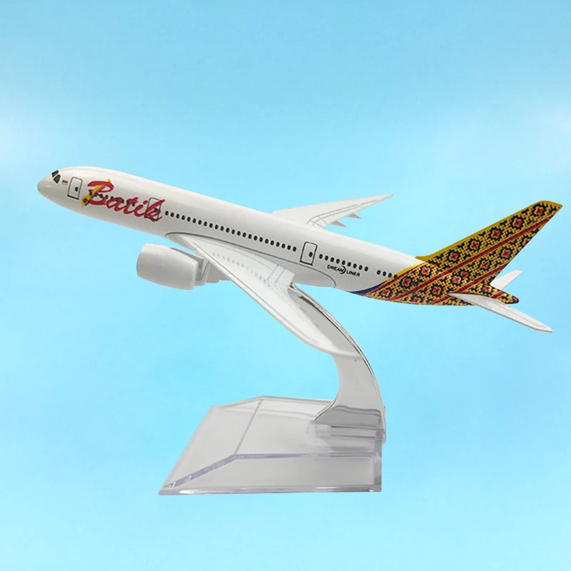 16 см масштаб 1:400 модель Боинг B787 игрушка Индонезия Batik Air Airlines с базовым аэробусом