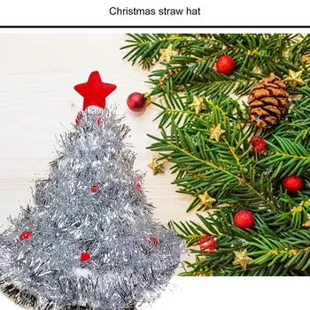 

Christmas Decorations Christmas Tree Hat Christmas Tree Hat Christmas Straw Hat Party Dress Up Props Cap