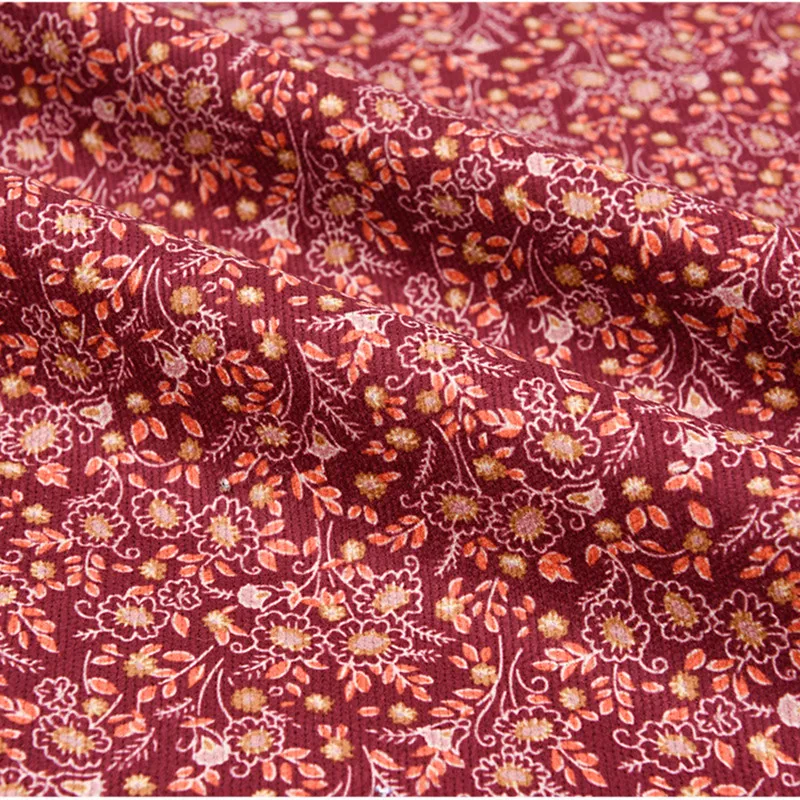 Half Meter Autumn Winter New Design Little Flower Print Cotton Corduroy Fabric For Shirt Coat Face Shoe Surface T1498 Half Meter Autumn Winter New Design Little Flower Print Cotton Corduroy Fabric For Shirt Coat Face Shoe Surface T1498