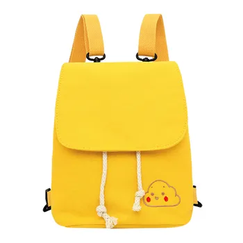 

2019 Fashion Women's Backpack Solid Color Cloud Canvas Waterproof Backpack Travel Small Female Girls Of Student Summer 1218