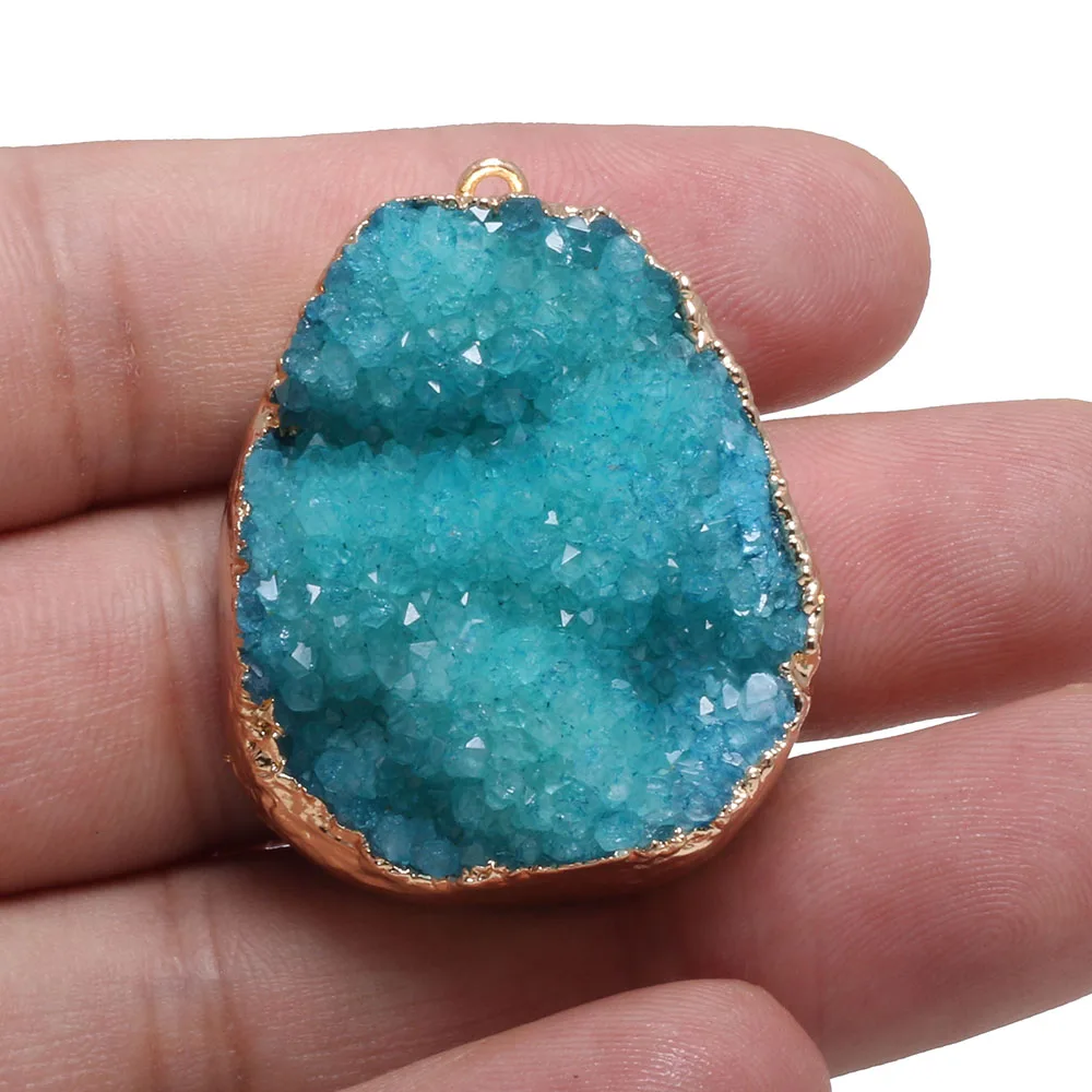 Irregular Drop shaped Druzy Pendant for Jewelry Making DIY Accessories