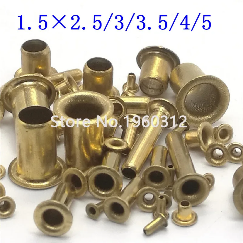 1000pcs /lot M1.5(d)*2.5/3/3.5/4/5(L) Brand New Brass/ Copper Hollow Rivet Double-sided circuit board PCB vias nails /Brass Com |