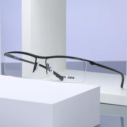 Browline Half Rim Alloy Metal Glasses Frame for Men Eyeglasses Fashion Cool Optical Eyewear Man Spectacles Prescription Frame