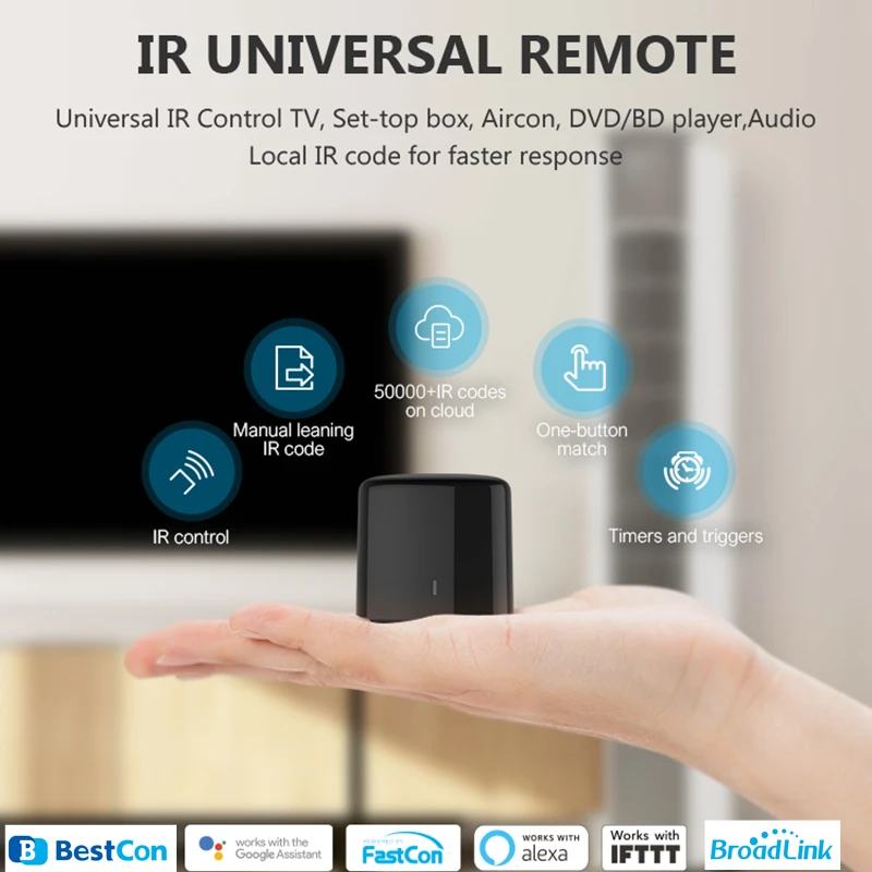 Broadlink Bestcon RM4C Мини WiFi ИК пульт дистанционного управления модули автоматизации HTS2