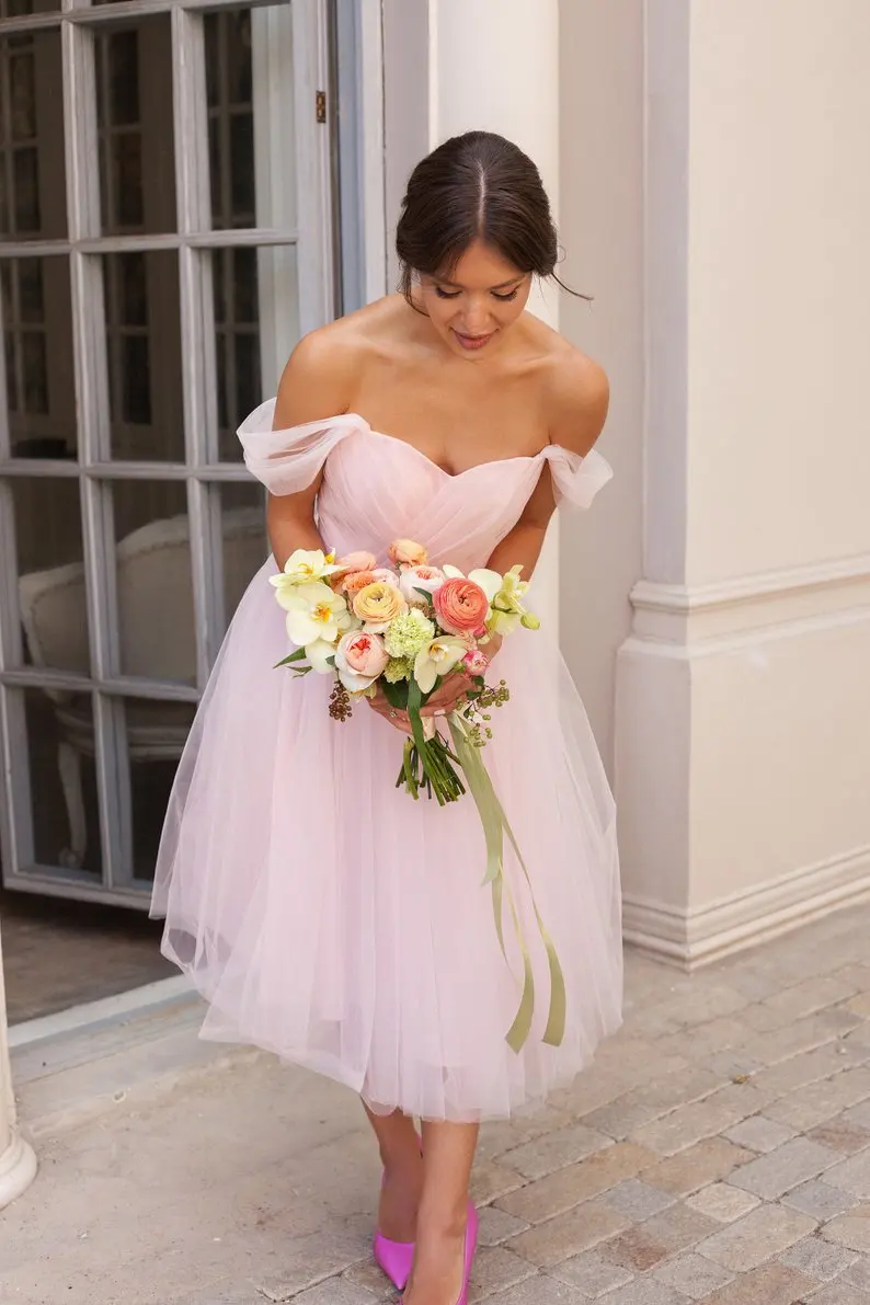 

Sweetheart Bridesmaid Dress Off the Shoulder Women Prom Gown for Wedding Dress