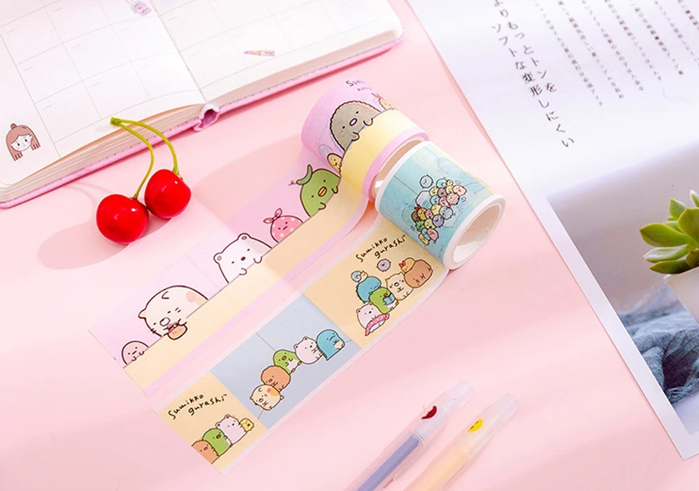 1 шт. милый бант Sumikko Gurashi супер маскирующая лента Bullet Journal васи клейкая лента DIY Скрапбукинг наклейка этикетка Маскировка