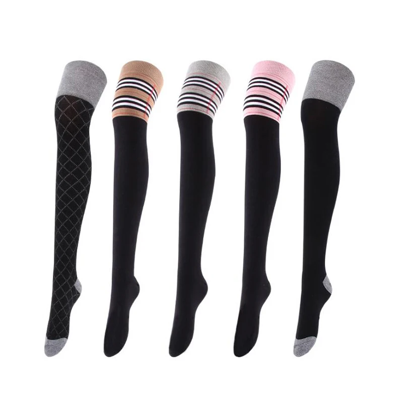 Женские длинные носки до колена толстые шерстяные вязаные чулки бедра модные
