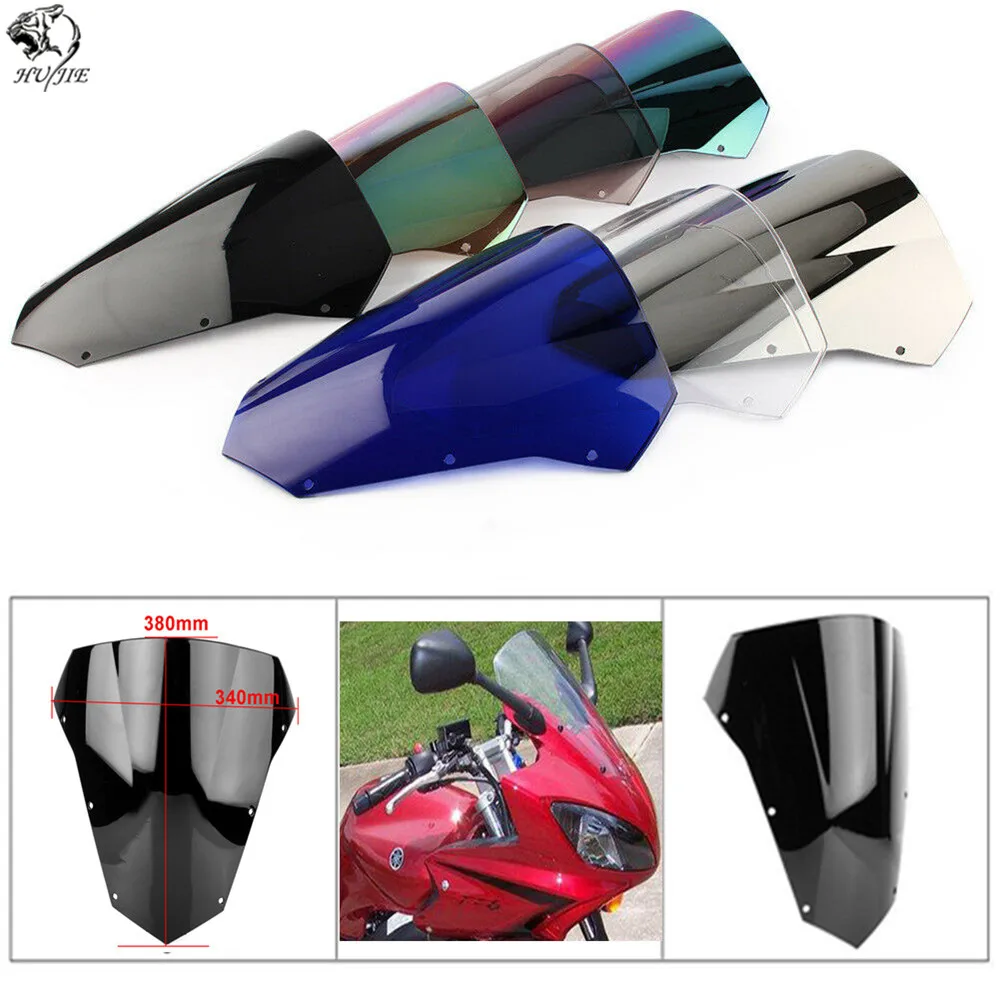 

Motorcycle Windshield Windscreen Screen Wind For 2003 2004 2005 2006 2007 2008 Yamaha FZ6 S2 Fazer 600 FZ6S Black Smoke 08