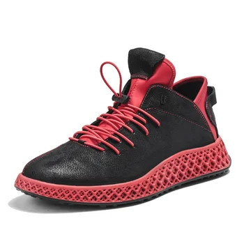 

2020 Summer New Man Shoes Fashion Hipster Genuine Leather Man Sneakers Casual Round Toe Elastic Band Zapatos De Hombre