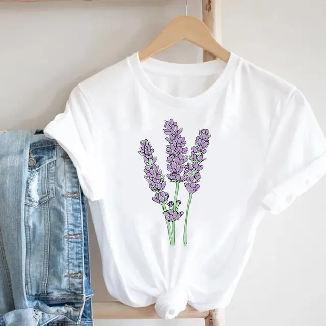Women Printing Floral Flower 90s Cartoon Ladies Streetwear Style Fashion Clothes Print Tee Top Tshirt Female Graphic T-shirt 5
