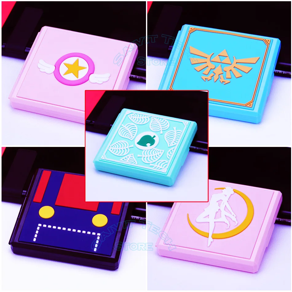

For Nintend Switch Cute Game Card Case Animal Crossing New Horizons SD Cards NS Pink Shell Storage Box for Nintendo Switch/Lite