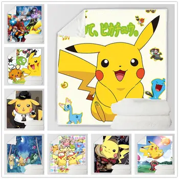 

Anime Manga POKEMON Pikachu Throw Blanket Blankets For Beds Sofa Cover