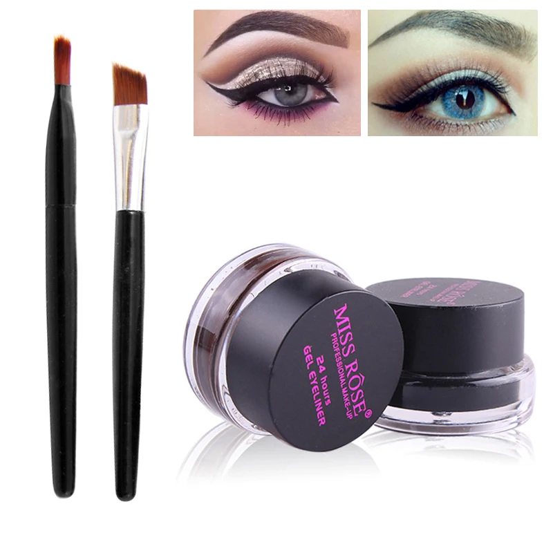 2 цвета/комплект Новая Коричневая Черная Подводка-гель для глаз гладкая Водонепроницаемая подводка для глаз крем 24 продолжительное время пигментная Косметика Инструмент TSLM2