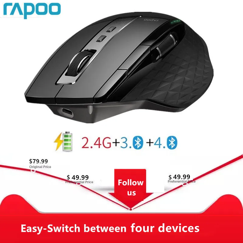 Fashion Rapoo Mt750l/mt750s Rechargeable Multi-mode Wireless Mouse ...