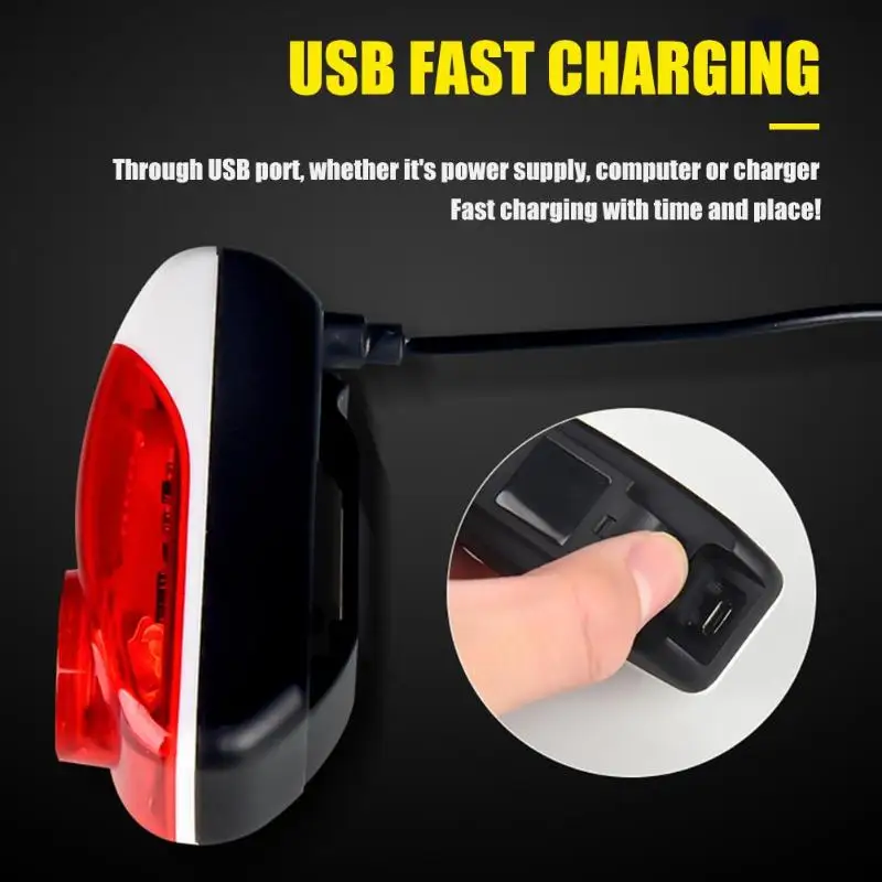 Горячая Распродажа, велосипедный фонарь, многофункциональный USB Перезаряжаемый задний светильник для горной дороги, Предупреждение ющий задний фонарь для велосипеда