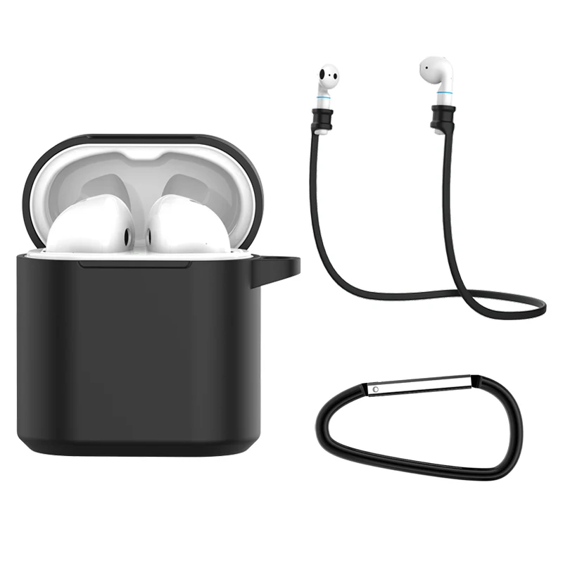 Прочный силиконовый чехол для наушников для huawei Honor FlyPods Fly Pods Pro защитный чехол s для Freebuds 2 Pro металлический крючок и веревка