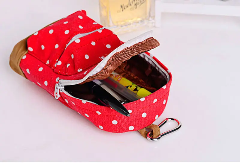 

Korean Big Capacity Canvas Backpack Polka Dot Pencils Bag Pencil Cases Pen Storage Cosmetic Bags For School Office