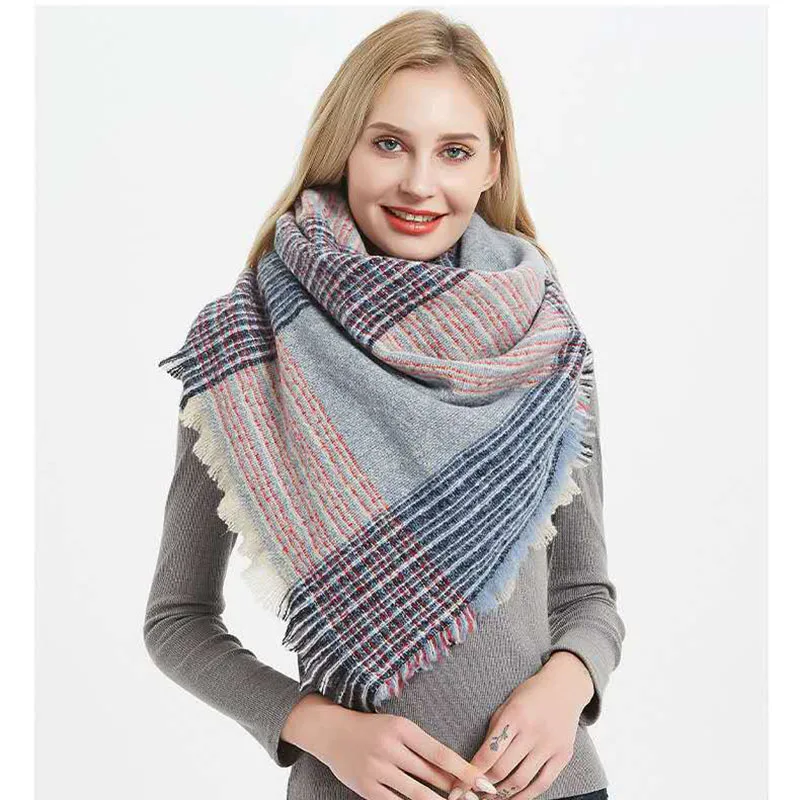 

2019 Winter Scarf For Women Brand Designer Shawl Cashmere Plaid Scarves Blanket Warm and soft Dropshipping 135*135cm