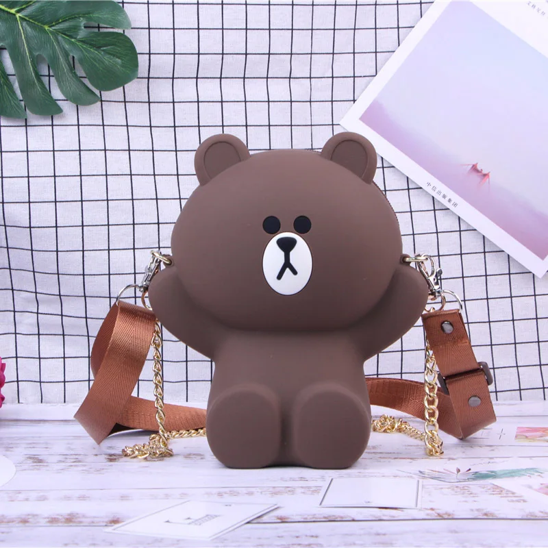 

Q UNCLE New Women's Mobile Phone Bag Cartoon Female Messenger Shoulder Bags Purse Crossbody Cute Fashion Bag Mini Bear Handbags