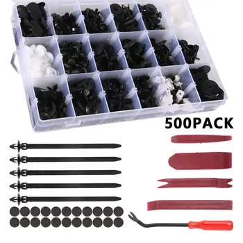 

Mixed Auto Fastener Vehicle 500pcs Car Bumper Clips Retainer Fastener Rivet Door Panel Fender Liner Universal Fit for Car
