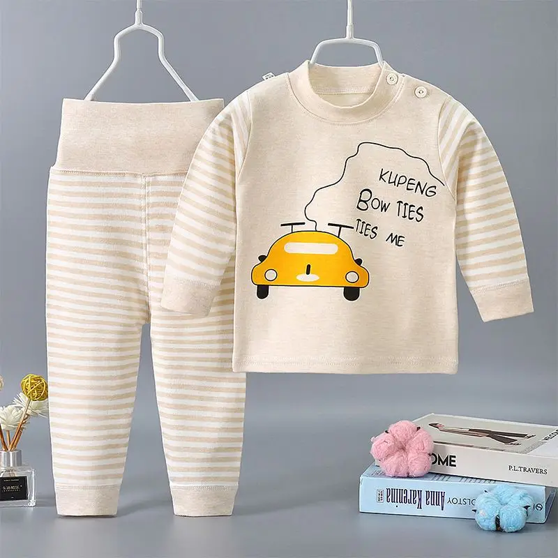 Spring Autumn Children's Sleepwear Suits Pullover Tees Pants 2-Pieces Set Pyjama Clothes Stripe Baby Kids Boy Girl Pajamas 0-4Y cute pajama sets	