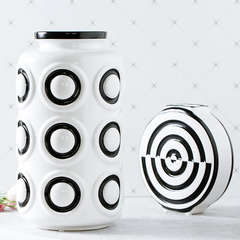 Современная простая керамическая ваза с цветочной композицией для гостиной