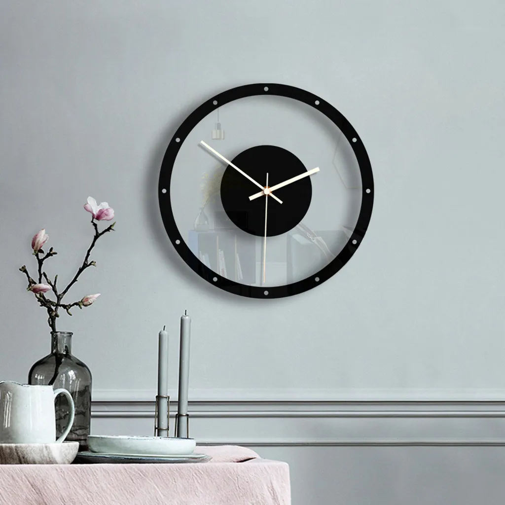 Wall Clock Modern Design Nordic Style Wall Clock Silent Transparent Acrylic Clock Home Living Room Wall Clock Modern Design Home