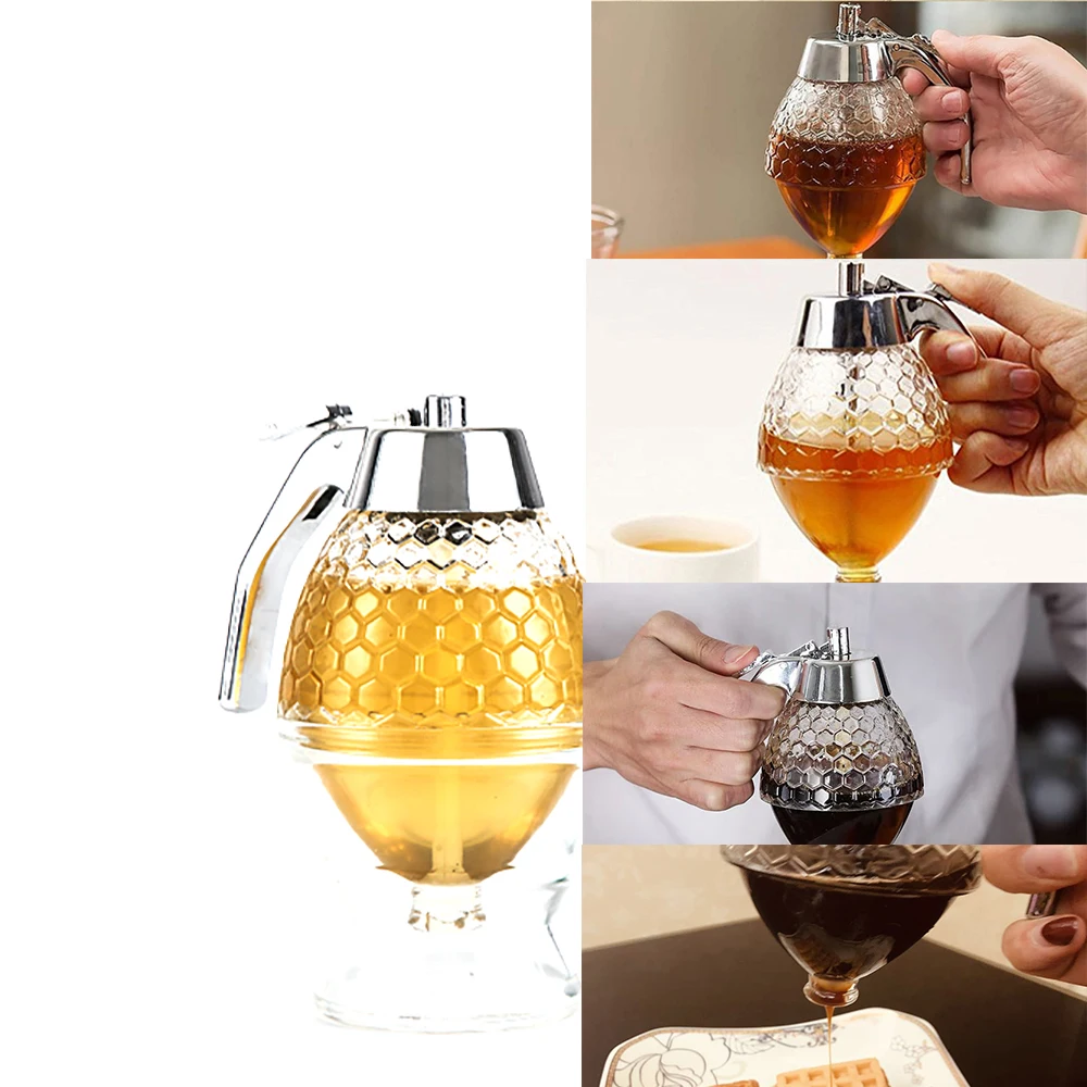 1PCS Honey Jar Juice Pot Dispenser 200Ml Drip Kettle Container Transparent Syrup Storage Holder Squeeze Bottle Kitchen Supplies | Дом и сад