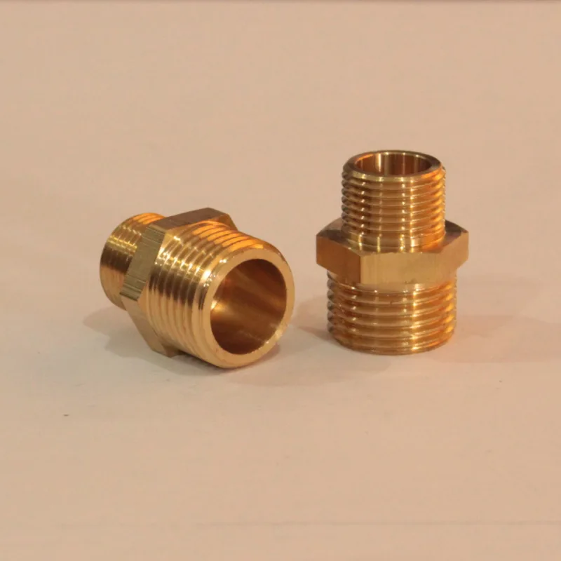 Thick-) 58-3 Brass Reducing External Teeth Straight Joint Double Wire Straight-through valve outside Silk Copper Fittings