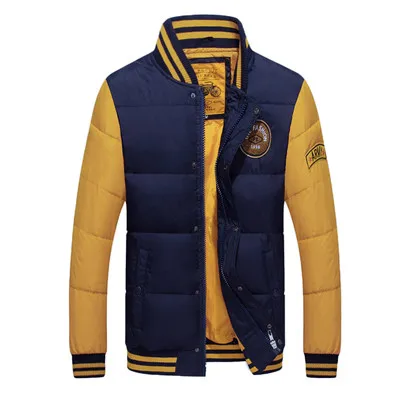 Winter Jacket Men White Duck Down Jacket Men Thick Warm Windbreaker Winter Coat Men Fashion Patchwork Mens Outerwear Asian Size - Цвет: As Picture