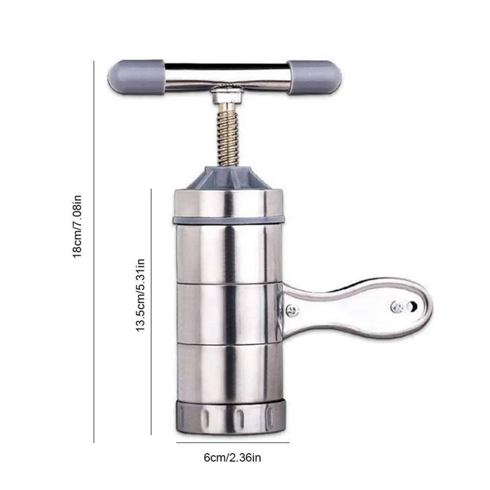 Manual Stainless Steel Noodle Maker Press Pasta Cutter Kitchen Machine Tool Hollow Noodle Machine 5 Head