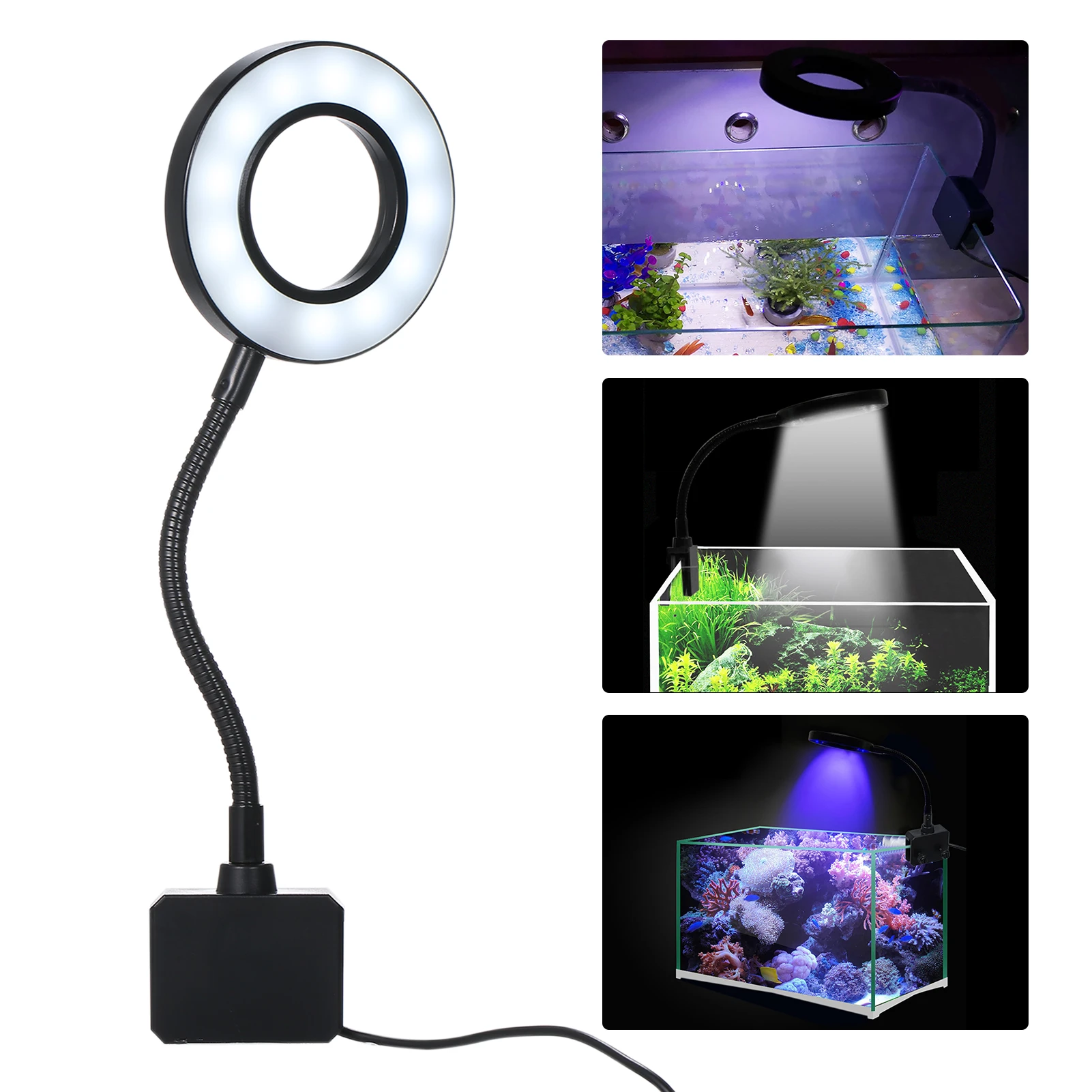 USB DC 5V 7W 18 LED Aquarium Light Fish Jar Clamp Clip View Lamp 3