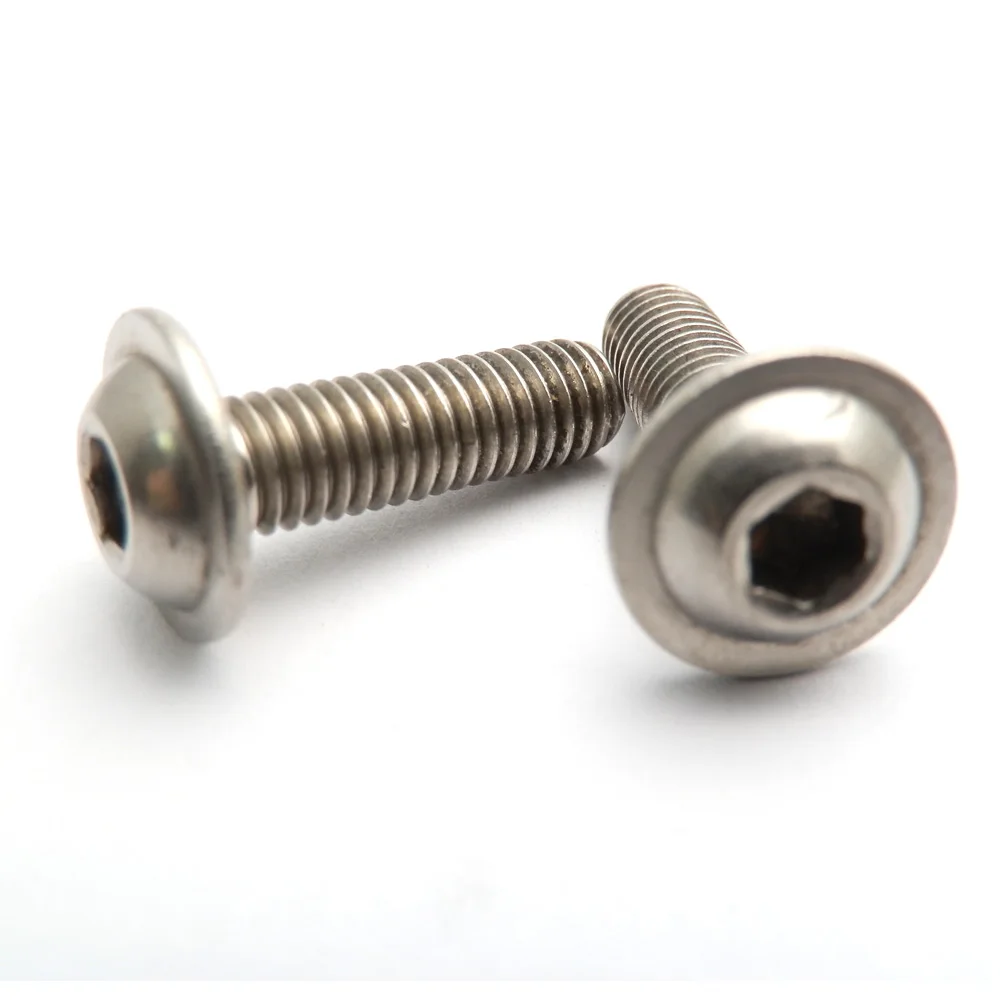 10pcs /lot 5mm Stainless Hex Socket Bolt M5 A2 Flanged Button Head Allen Bolts Screws 5mm 8-30mm Length