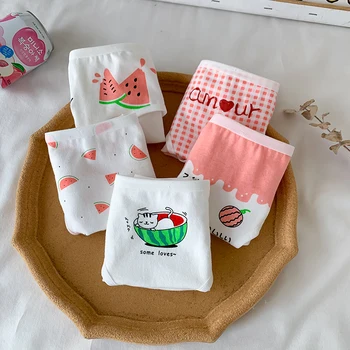 

Firm offers to film briefs watermelon pink girl heart bam bam article summer printed cotton underwear