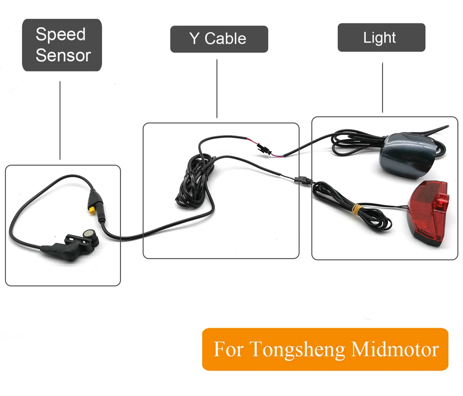 Tongsheng TSDZ2 Midmotor 36 V/48 V Скорость Сенсор с нашникиов для фар и задний фонарь соединения